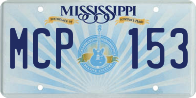 MS license plate MCP153