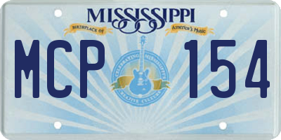 MS license plate MCP154