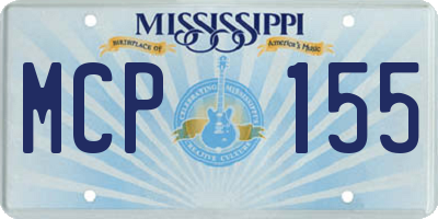 MS license plate MCP155