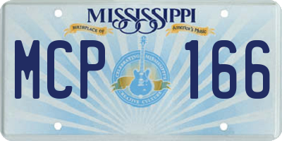 MS license plate MCP166