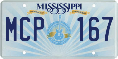 MS license plate MCP167