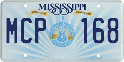 MS license plate MCP168