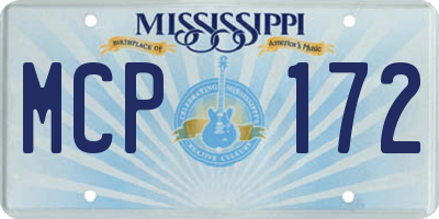 MS license plate MCP172