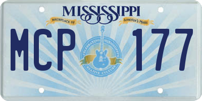 MS license plate MCP177