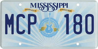 MS license plate MCP180