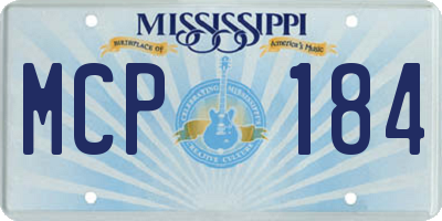 MS license plate MCP184