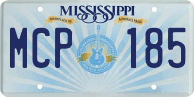 MS license plate MCP185