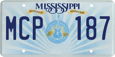 MS license plate MCP187