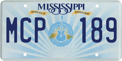 MS license plate MCP189