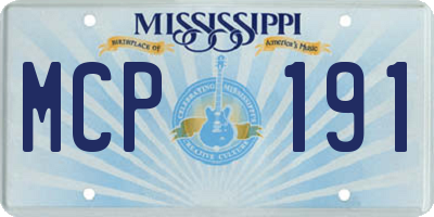 MS license plate MCP191
