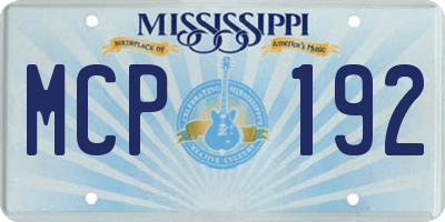 MS license plate MCP192