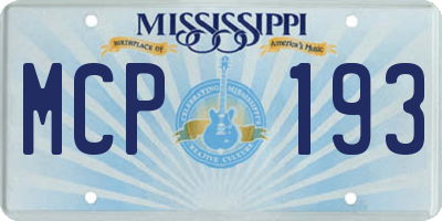 MS license plate MCP193