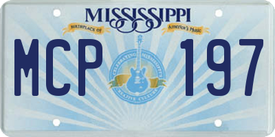 MS license plate MCP197