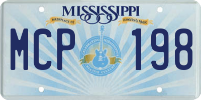 MS license plate MCP198