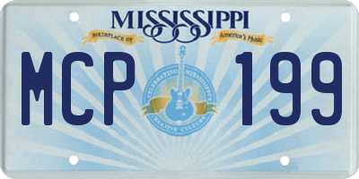 MS license plate MCP199