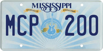 MS license plate MCP200