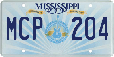 MS license plate MCP204