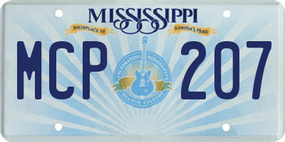 MS license plate MCP207