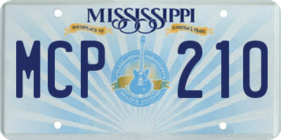 MS license plate MCP210