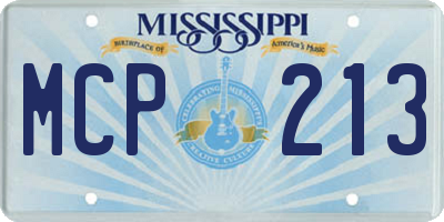 MS license plate MCP213