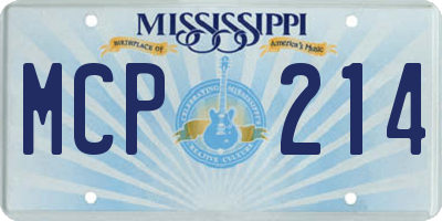 MS license plate MCP214