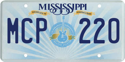 MS license plate MCP220