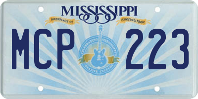 MS license plate MCP223