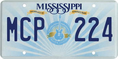 MS license plate MCP224