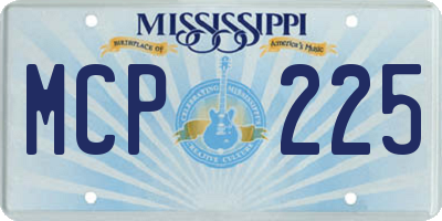 MS license plate MCP225