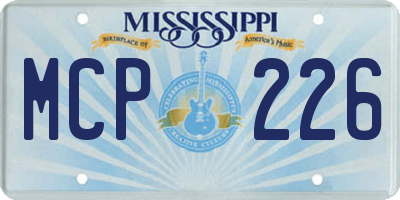 MS license plate MCP226
