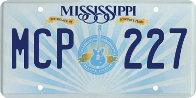 MS license plate MCP227