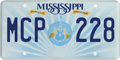 MS license plate MCP228