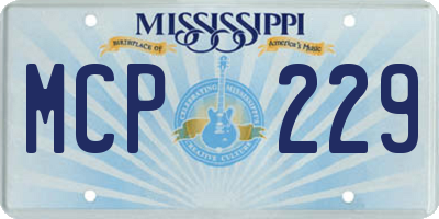 MS license plate MCP229