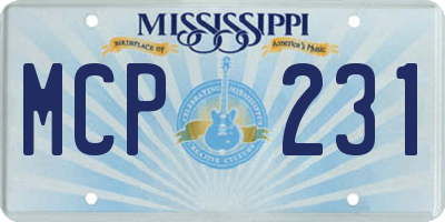 MS license plate MCP231