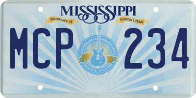 MS license plate MCP234