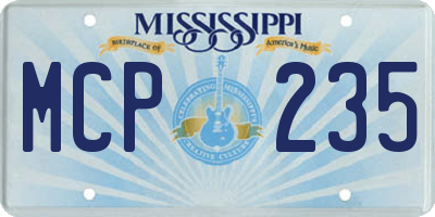 MS license plate MCP235