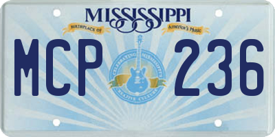 MS license plate MCP236