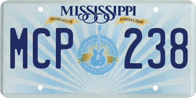 MS license plate MCP238