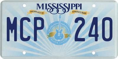 MS license plate MCP240