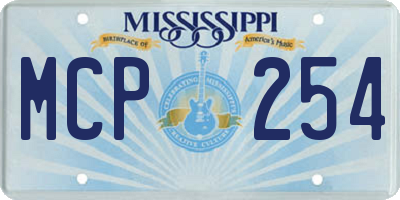 MS license plate MCP254