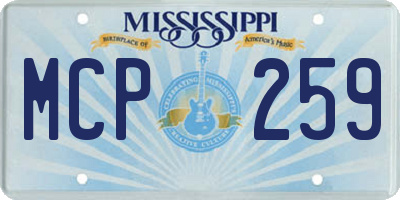 MS license plate MCP259