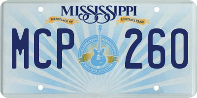 MS license plate MCP260