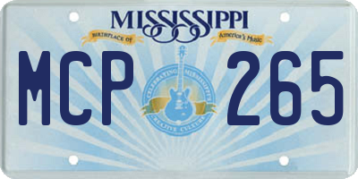 MS license plate MCP265