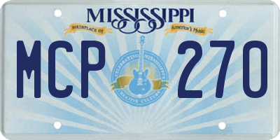 MS license plate MCP270