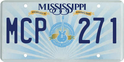 MS license plate MCP271