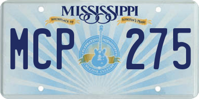 MS license plate MCP275