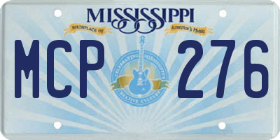 MS license plate MCP276