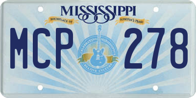 MS license plate MCP278