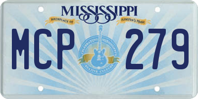 MS license plate MCP279