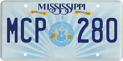 MS license plate MCP280